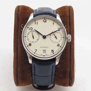 Top stylowy automatyczny mechaniczny zegarek Męski Złoty Srebrny tarcza 42 mm Klasyczne małe sekundy Power Reserve Design Casual dżentelmeni skórzany zegar IC01