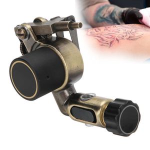 Máquina de tatuagem profissional com motor de bronze Liner Shader Máquina de tatuagem esculpida CNC Interface RCA Maquiagem permanente Fornecimento de tatuagem 230701