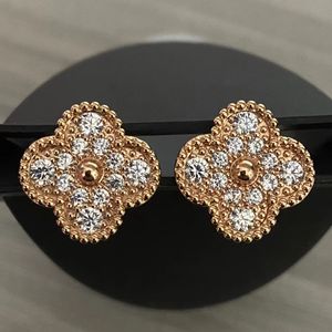 Brincos de charme Duas flores 4/quatro Folhas Clover de volta Mãe de pérola Sier Gold Titanium Agate For Mulheres Meninas Jóias de Casamento dos Namorados