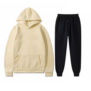 Men Hoodie Tracksuits مجموعة الخريف مصمم أسود طباعة رسالة أبيض قوس قزح ألوان الرياضة الأزياء القطن الحبل أعلى حجم الأكمام s - xxxl