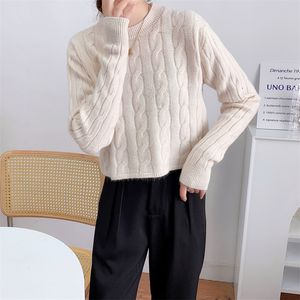 Women's Sweater Thickened Loose Round Neck Spring and Autumn 2023 Slouchy Style Knitwear with Underlay Top