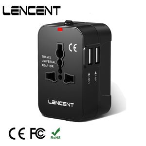 Plugue do cabo de alimentação Adaptador de viagem LENCENT Adaptador de energia universal internacional All-in-one com 2 USB Carregador de parede mundial para US UK EU AU Travel 230701