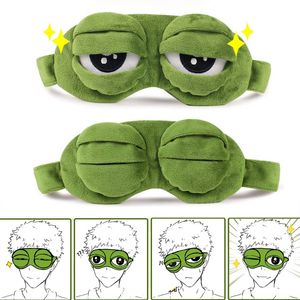 Sleep Masks Massager Soft Plush Sleeping Eye Mask Travel Sad Frog Eye Mask Padded Rest Aid Eye Mask 3D Blindfold Kid Adult Eye Patch Relax 230701