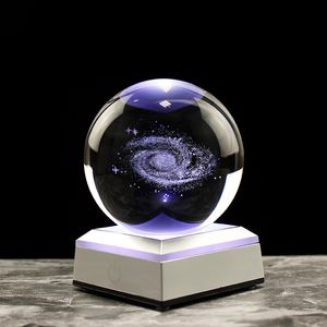 Dekorativa objekt Figurer Astronomi 3D Solar System Ball Crystal Globe Planets Model SPHERE HOME DECORATIONS Tillbehör 230701