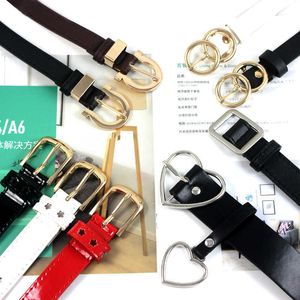 Belts Suspenders New Women's Minimalist INS Style Student Korean Versatile with Jeans Soft Leather Belt