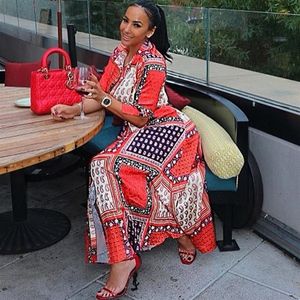 女性のためのエスニック服アフリカの長いドレスアフリカデザインバジンスリーブプリーツDashiki Maxi Dress277z
