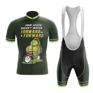 Conjuntos de camisas de ciclismo Turtle Team Bike uniforme Summer Set Road Bike Jerseys MTB Wear respirável 230701