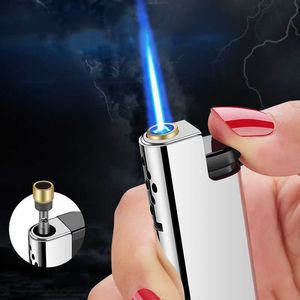 2023 New outdoor windproof direct spray blue flame lighter cigarette cigar accessories camping tools ignition kitchen C0F7