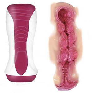 Massageador de brinquedos sexuais masculpadores masculpadores Toys para homens Vagina artificial realista Vagina Pussy Real Silicone Adult Product