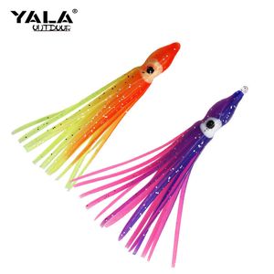 5pcs/bag Squid Fishing Lures Trolling Squid Skirt Saltwater Fishing Baits for Tuna and Gamefish Rainbow Wholesale Fishing Lures Manufacturer OEM