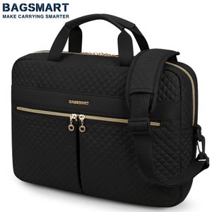 Laptop Bags Bagsmart 156 tums stor väska Fall portfölj för kvinnor axel handväska anteckningsbok påse kontor rese affär dator 230701