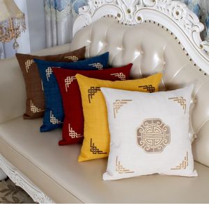 European Luxury Cushion Decorative Pillow China Blue Willow Square Pillowcover Decoration Oriental Chinoiserie Pattern Cushion Cover Throw