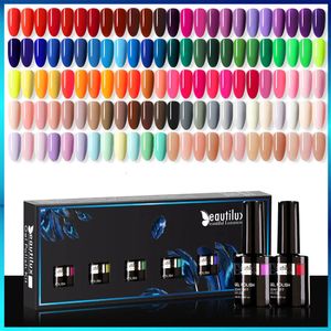 Falska naglar Beautilux Gel Nail Polish Lot Soak Off UV LED Semi Permanent Nails Gels Kit Lacquer Nail Art Design Varnish Wholesale Set av 6 230701