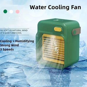 1pc USB Desktop Fan, Mini Air Cooler Spray Refrigeration Small Fan, Portable USB Air Conditioner For Home Bedroom Office Kitchen