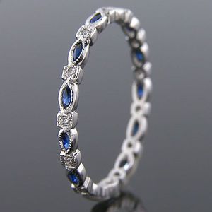 Huitan Chic Memale Lings Marquise Blue CZ Stone PromiseLoveRings Daily Wear Party Statement女性ジュエリー