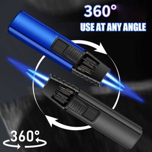 Double Fire Strong Blue Jet Lighter Adjustable Flame Size Windproof High Temperature Ignition Tools 5MSM