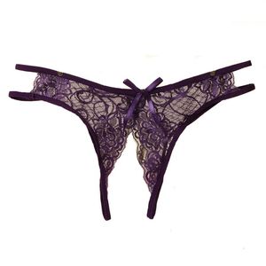 Biancheria intima di pizzo da donna Mutandine senza cuciture Mutandine aperte trasparenti Tangas Lingerie sexy da donna Perizoma di pizzo con perizoma297t