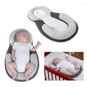 Pillow Portable Baby Crib Nursery Travel Folding Bed Bag Infant Toddler Cradle Prevent Spitting Up Milk Adjustable Sleep Pro