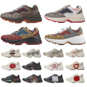 Tasarımcı Rhyton ayakkabı Sneaker Bej Vintage Ekose desen Platformu Klasik Süet Deri Spor Kaykay Ayakkabısı Erkek Kadın koşu Yürüyüş Chaussures Eğitmenler
