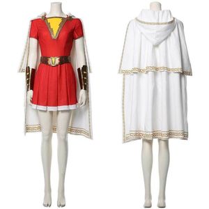 Shazam Mary Batson fantasia de cosplay vestido de LED piscante conjunto completo 294B