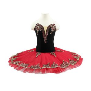 Balletto tutu professionale nero rosso spagnolo per ragazze Pratica Costumi di balletto per adulti tutu di balletto rosso Don Quxote3019