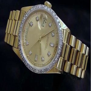 Luxury Fashion Watches Top Quality 18K Yellow Gold Diamond Dial Bezel 18038 Titta på Automatisk herrklocka Arvur315x