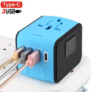 Power Cable Plug Universal Travel Adapter AC Power US Euro UK AU International Adaptor 3 USB1Type C World Worldwide USB Plug Socket Converter 230701