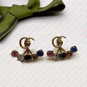 2023 personalized pretty color diamond brass stud earrings. Luxurious designer earrings for women. Valentine's Day wedding bridal gift designer jewelry.