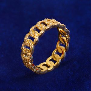 Cluster Rings Bubble Letter Iced Out for Men Real Gold Plated Hip Hop Jewelry Trend Drop Shipping Items 230620