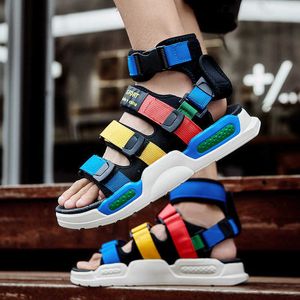 2023 Summer Sandals Youth Beach Shoes Colorful Thick Sole Anti Slip Casual Shoes for Men