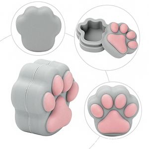 Silikonburk Cat Claw Shape 3ml Nonstick-behållare Flaska Krämburkar Oljeförvaringslåda Smink Kosmetisk Silikon Minivaxlåda Dab Tool Torr Ört Söt Design DHL