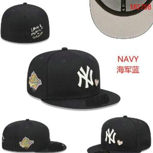 2023 Men's Baseball Fitted Hats Classic Black Color Hip Hop NEW YORK Champions Sport Full Closed Design Caps Chapeau 1995 Stitch Heart " Series" " Love Hustle Flowers a3