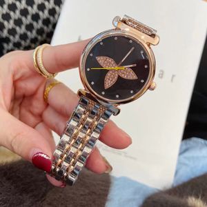 Kadınlar Moda Saatleri Yüksek kaliteli kristal tarzı çelik bant kuvars bilek saati Montre de Luxe Hediyeler G1