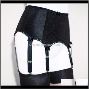 thigh garter heart Garters Womens 6 Strap Plain Black Suspender Garter Belt Plus 5 Size Sexy Lingerie Lenceria Mujer Vz3Hj Mtln4243y