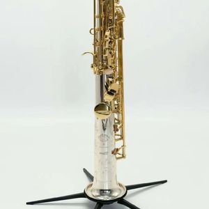 Nova chegada 803 B-flat latão niquelado prata tubo reto saxofone soprano instrumento de jazz com estojo