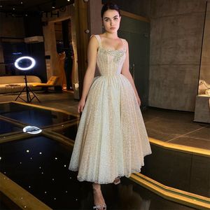 Long Sweety Formal Evening Dresses Ankle-Length Crystal Sequined Ball Gown Plus Size Prom Party Gowns 23