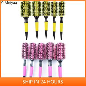 Hair Brushes 16PCS Wooden Round Hair Comb Brush With Boar Bristle Mix Nylon Styling Tools Hair Brush Professional 40 230701