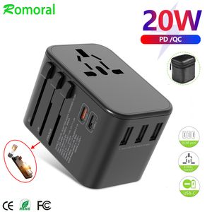 Power Cable Plug Universal Travel Adapter International Wall Charger AC Plug-adapter med 5.6A Smart Power USB Type-C för US EU UK AU 230701