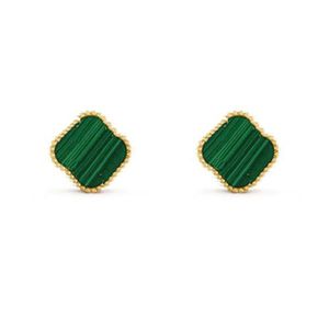 Pärlörhängen Studörhängen Heart Earrings Earrings Designer för kvinnor Klöver örhängen Fyra Leaf 4 Color Emerald Fashion Smycken Rödgröna Cörhängen örhängen