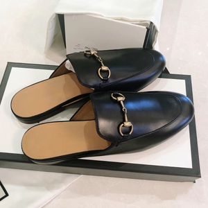 Designer Slippers Women Loafers Mules Summer Princetown Lace Velvet Slipper Genuine Leather Flats With Buckle Bees Sneakers Size35-43