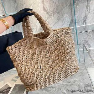 Designerväska strandväska bokstäver broderi dekoration raffia halm väska damer tote väska strandpåse tote väska stor kapacitet strå shopping väska handväska väska 230520