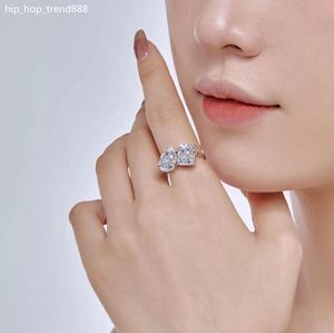 Anel de diamante moissanite feito à mão 100% real 925 prata esterlina aliança de festa de casamento anéis para mulheres noiva noiva jóias presente