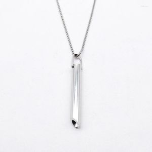 Chains 1PC Meditation Tuning Necklace Stainless Steel Yoga Breathing Necklaces Whistle Mindfulness Device For Anxiety