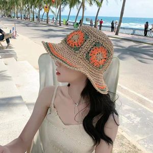 Chapéu Panamá Fisherman's Chapeau Simples Verão Boêmio Beach Headge Mulheres Casual Senhoras Chapéu de Palha Aba Grande Chapéu Floppy Dome Sun Bucket Hat