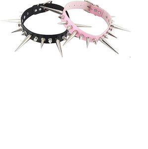 Gothic Necklace Spiked Neck Punk Rock Collar Halloween Costume Jewelry Gothic Accessories, Leatherette