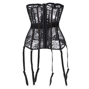 Sexy Corslet LaTex Kobiety Talia Talia Corsets Cincher Black Floral Lace Underbust Corset Bustier Gothic Ubranie W161160303U