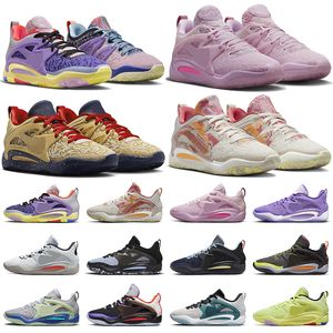 2023 designer basketball shoes kd 15 men sport trainer kd 15 what the Aunt Pearl Gold Space Purple mens outdoor sneaker trainers
