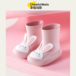 Сапоги Твердые детские резиновые сапоги EVA Dinosaur Soft Fashion Boys Girls Water Shoes Водонепроницаемые нескользящие лодыжки Детские резиновые сапоги 230701