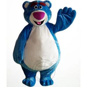 Wysokiej jakości kreskówka postać Blue Bear Mascot Costume Birthday Party Anime Rekpa odzież