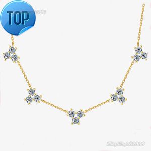 Sterling Silver S925 Halsband Mosonite Color Diamond Necklace Nya personlighetsmycken